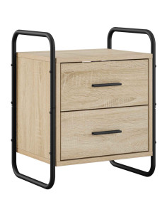 Mobiletto da Letto Appeso Rovere Sonoma 40 x 30 x 50 cm 2