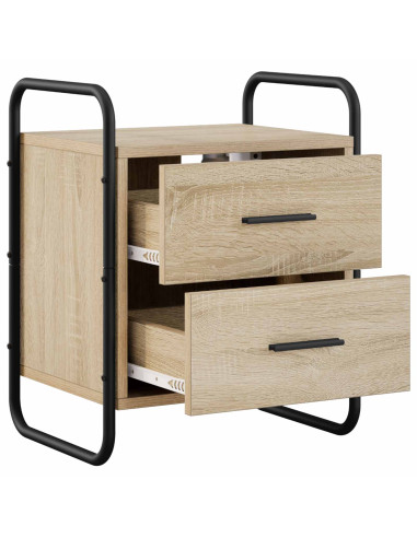 Mobiletto da Letto Appeso Rovere Sonoma 40 x 30 x 50 cm
