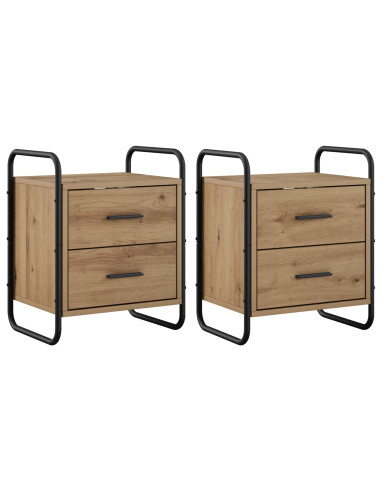 Mobiletto da Letto Appeso 2 pz Rovere Artigianale
