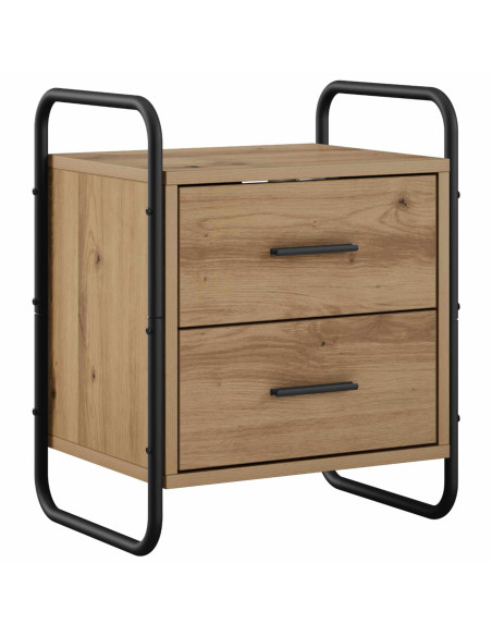 Mobiletto da Letto Appeso 2 pz Rovere Artigianale