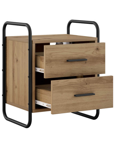 Mobiletto da Letto Appeso 2 pz Rovere Artigianale