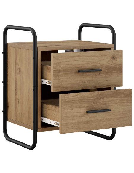 Mobiletto da Letto Appeso 2 pz Rovere Artigianale