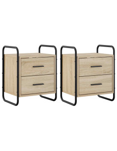 Mobiletto da Letto Appeso 2 pz Rovere Sonoma 40 x 30 x 50 cm 2
