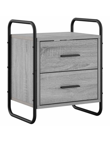 Mobiletto da Letto Appeso 2 pz Sonoma grigio 40 x 30 x 50 cm