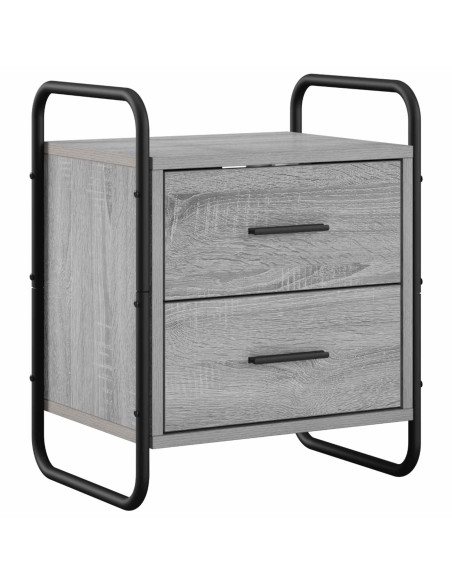 Mobiletto da Letto Appeso 2 pz Sonoma grigio 40 x 30 x 50 cm