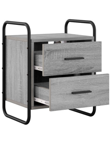 Mobiletto da Letto Appeso 2 pz Sonoma grigio 40 x 30 x 50 cm