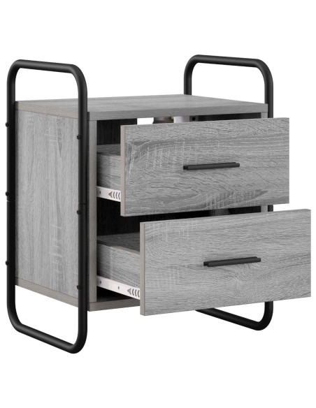 Mobiletto da Letto Appeso 2 pz Sonoma grigio 40 x 30 x 50 cm