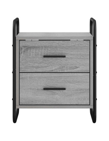 Mobiletto da Letto Appeso 2 pz Sonoma grigio 40 x 30 x 50 cm