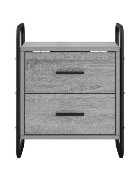 Mobiletto da Letto Appeso 2 pz Sonoma grigio 40 x 30 x 50 cm