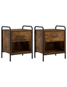 Armadio da Notte 2 pz Rovere Fumo 40 x 30 x 50 cm 2