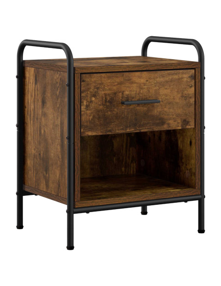 Armadio da Notte 2 pz Rovere Fumo 40 x 30 x 50 cm