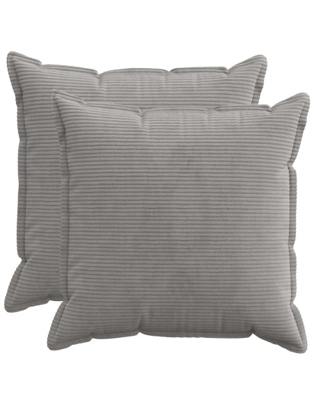 Federa 2 pz HOUTEN Grigio Chiaro 65 x 65 cm corduroy