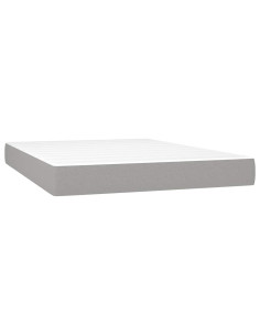 Materasso a Molle Insacchettate Rigidità Media Grigio Chiaro 137x190x20 cm in Tessuto 2