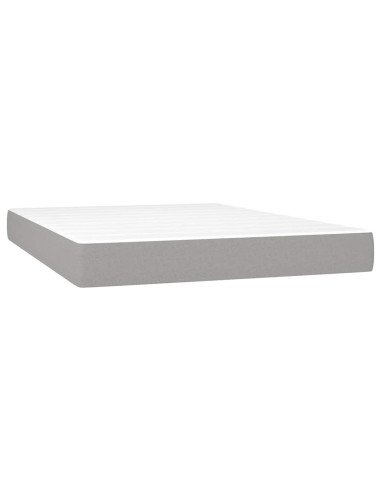 Materasso a Molle Insacchettate Rigidità Media Grigio Chiaro 137x190x20 cm in Tessuto