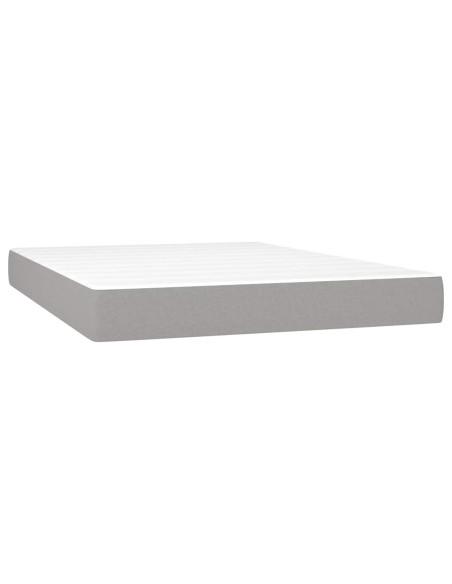 Materasso a Molle Insacchettate Rigidità Media Grigio Chiaro 137x190x20 cm in Tessuto