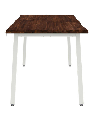 Tavolo da pranzo con bordo vivo 140 x 90 x 75 cm Marrone Scuro