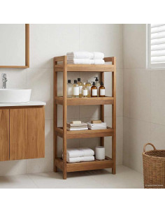 Mensola da bagno Naturale 45 x 30 x 97 cm Legno di teak solido