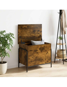 Scatola di Stoccaggio Rovere Fumo 80 x 40 x 49,5 cm