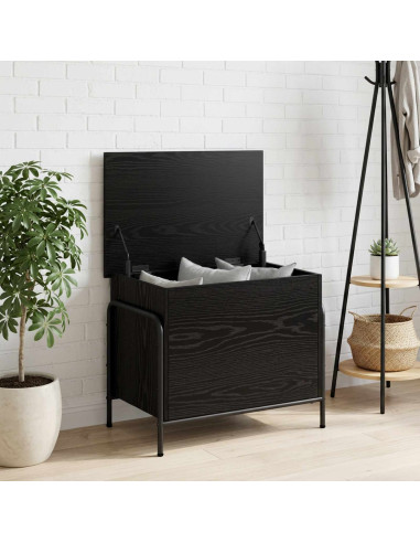 Scatola di Stoccaggio Rovere Nero 80 x 40 x 49,5 cm