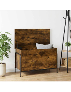 Scatola di Stoccaggio Rovere Fumo 80 x 40 x 49,5 cm