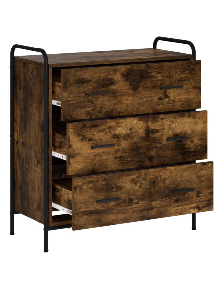 Credenza Rovere Fumo 97 x 33 x 81 cm Legno ingegnerizzato
