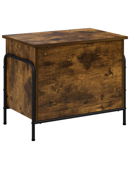 Scatola di Stoccaggio Rovere Fumo 80 x 40 x 49,5 cm