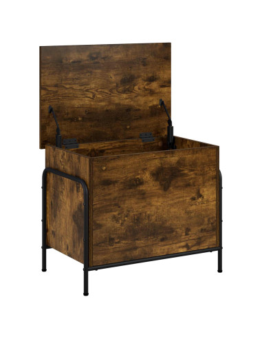 Scatola di Stoccaggio Rovere Fumo 80 x 40 x 49,5 cm