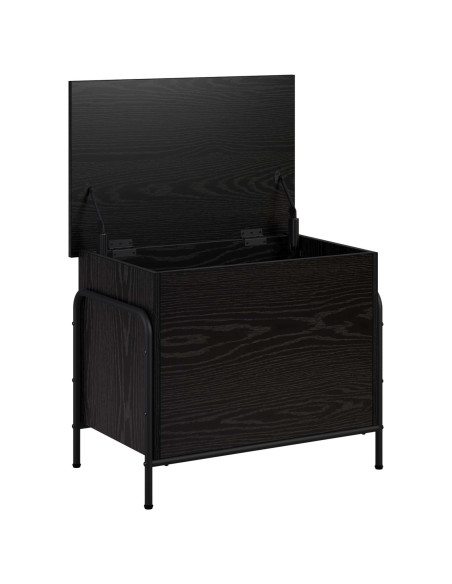 Scatola di Stoccaggio Rovere Nero 80 x 40 x 49,5 cm
