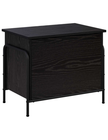 Scatola di Stoccaggio Rovere Nero 80 x 40 x 49,5 cm