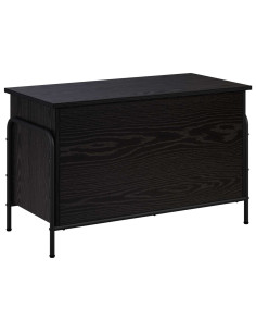 Scatola di Stoccaggio Rovere Nero 80 x 40 x 49,5 cm 2
