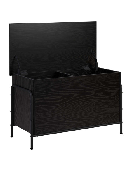 Scatola di Stoccaggio Rovere Nero 80 x 40 x 49,5 cm