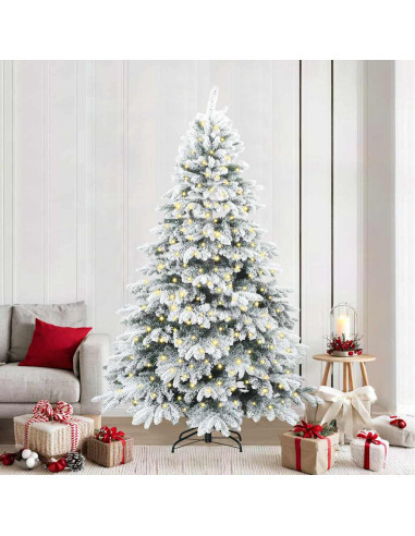 Albero di Natale artificiale con 300 LED Bianco 240 cm PE e PVC