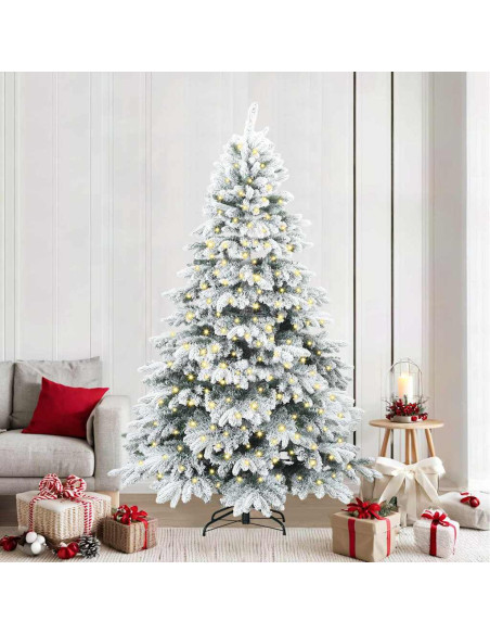 Albero di Natale artificiale con 300 LED Bianco 240 cm PE e PVC