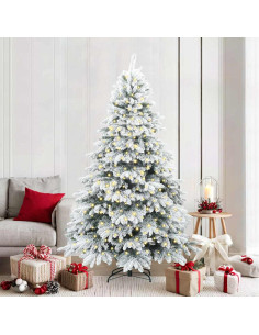 Albero di Natale artificiale con 300 LED Bianco 210 cm PE e PVC