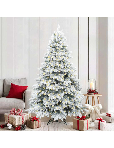 Albero di Natale artificiale con 300 LED Bianco 210 cm PE e PVC