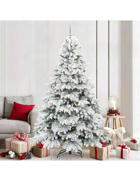 Albero di Natale artificiale con 300 LED Bianco 210 cm PE e PVC