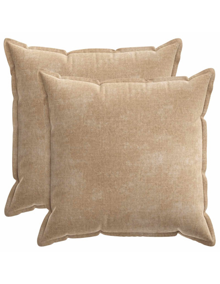 Federa 2 pz HOUTEN Tortora 65 x 65 cm Tessuto Chenille