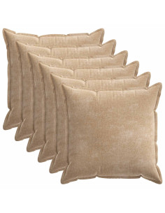 Federa 6 pz HOUTEN Tortora 60 x 60 cm Tessuto Chenille 2