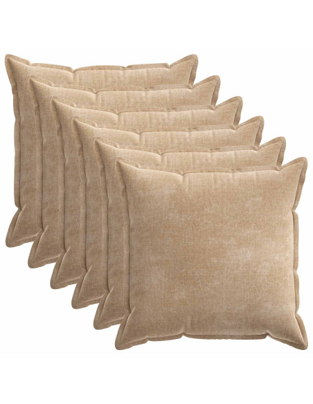 Federa 6 pz HOUTEN Tortora 60 x 60 cm Tessuto Chenille