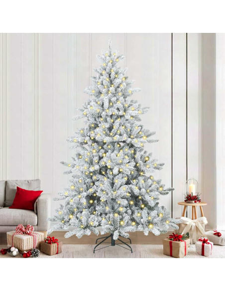 Albero di Natale Artificiale con Rami Pieghevoli Bianco 240 cm