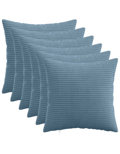 Federa 6 pcs HEERLEN Blu 30 x 30 cm corduroy