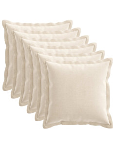 Federa 6 pz HOUTEN Crema 50 x 50 cm Tessuto Chenille 2