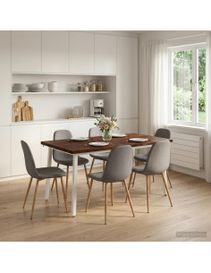 Tavolo da pranzo quadrato 160 x 80 x 75 cm Marrone Scuro