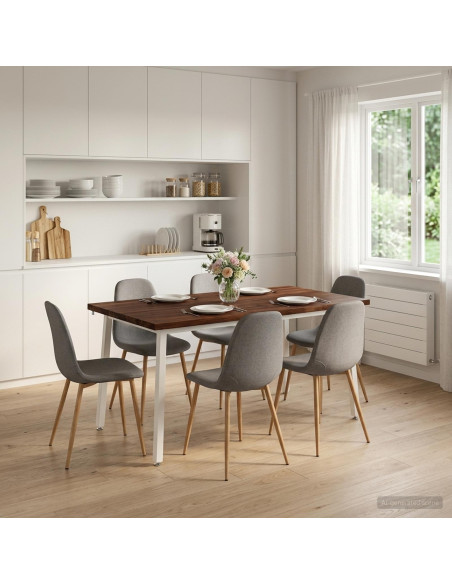 Tavolo da pranzo quadrato 160 x 80 x 75 cm Marrone Scuro