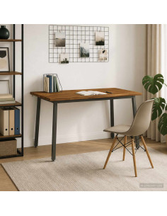 140 x 70 x 75 cm Legno di Acacia Massello Naturale e Caffè