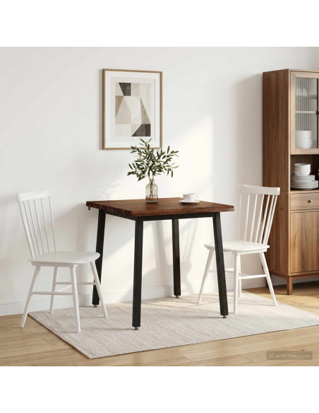 80 x 80 x 75 cm Legno di Acacia Massello Marrone scuro e Nero