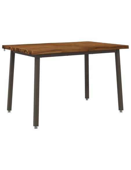 140 x 70 x 75 cm Legno di Acacia Massello Naturale e Caffè