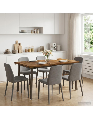 140 x 70 x 75 cm Legno di Acacia Massello Naturale e Caffè