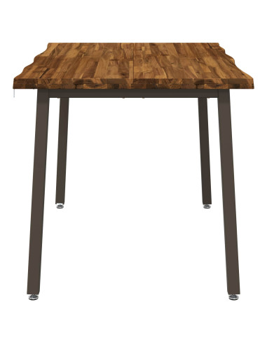 140 x 70 x 75 cm Legno di Acacia Massello Naturale e Caffè
