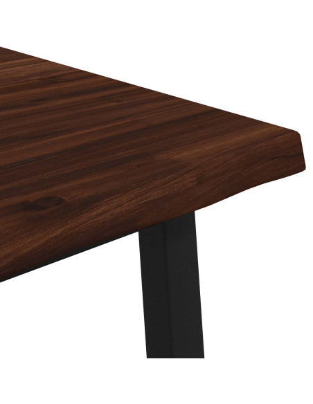 80 x 80 x 75 cm Legno di Acacia Massello Marrone scuro e Nero